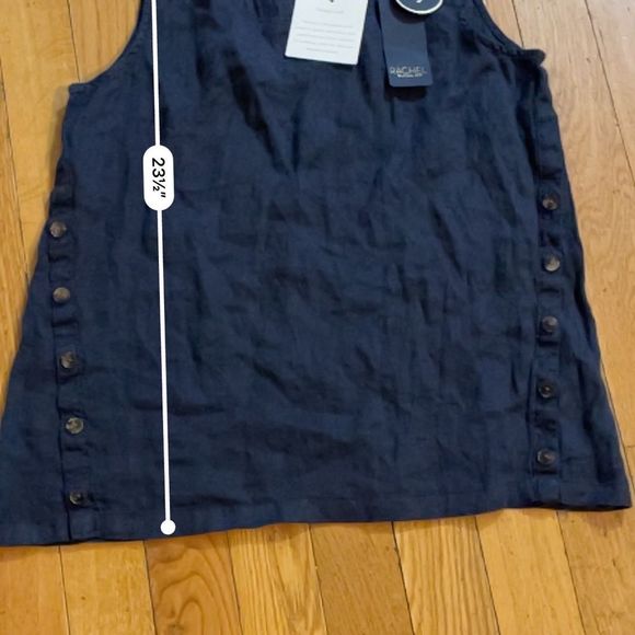 RACHEL Rachel Roy Linen Tank size small in navy - Picture 6 of 7